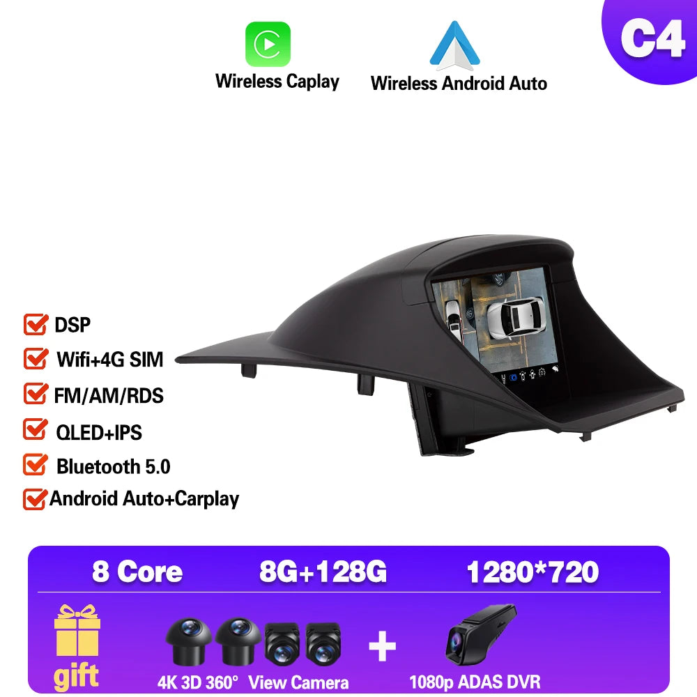 Android 14 pour Ford Fiesta 2009 - 2017 autoradio multimédia lecteur vidéo Navigation GPS sans fil Carplay WIFI 4G NO 2din dsp bt MyCarPlay