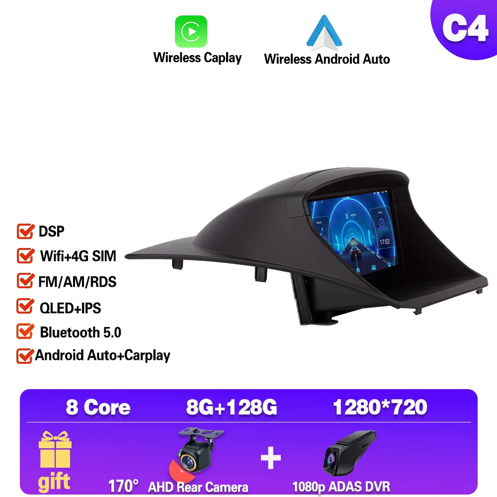 Android 14 pour Ford Fiesta 2009 - 2017 autoradio multimédia lecteur vidéo Navigation GPS sans fil Carplay WIFI 4G NO 2din dsp bt MyCarPlay