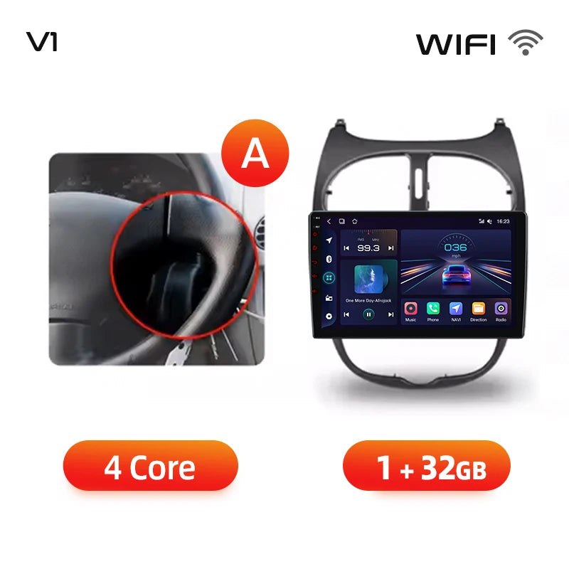 Junsun Android sans fil CarPlay Auto autoradio pour Peugeot 206 206CC 206SW 2001-2008 systèmes intelligents de voiture DSP SWC RDS GPS FM MyCarPlay