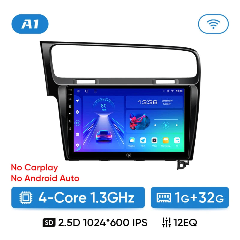 Ainavi autoradio pour Volkswagen VW Golf 7 MK7 GTI 2012 2013 -2020 sans fil Carplay Android Auto multimédia GPS 2 Din autoradio MyCarPlay