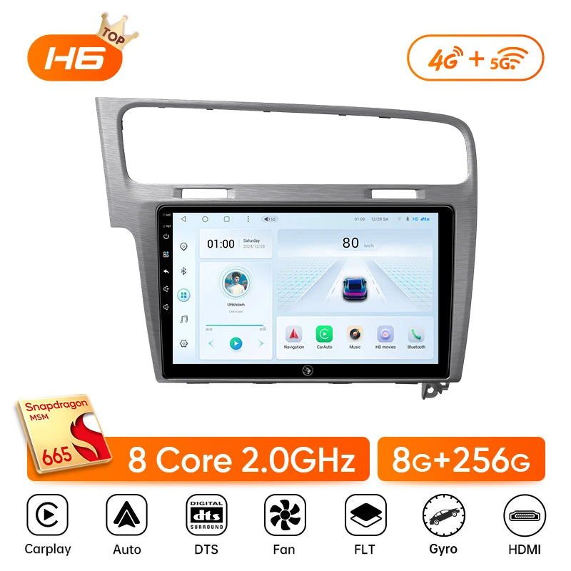 Ainavi autoradio pour Volkswagen VW Golf 7 MK7 GTI 2012 2013 -2020 sans fil Carplay Android Auto multimédia GPS 2 Din autoradio MyCarPlay