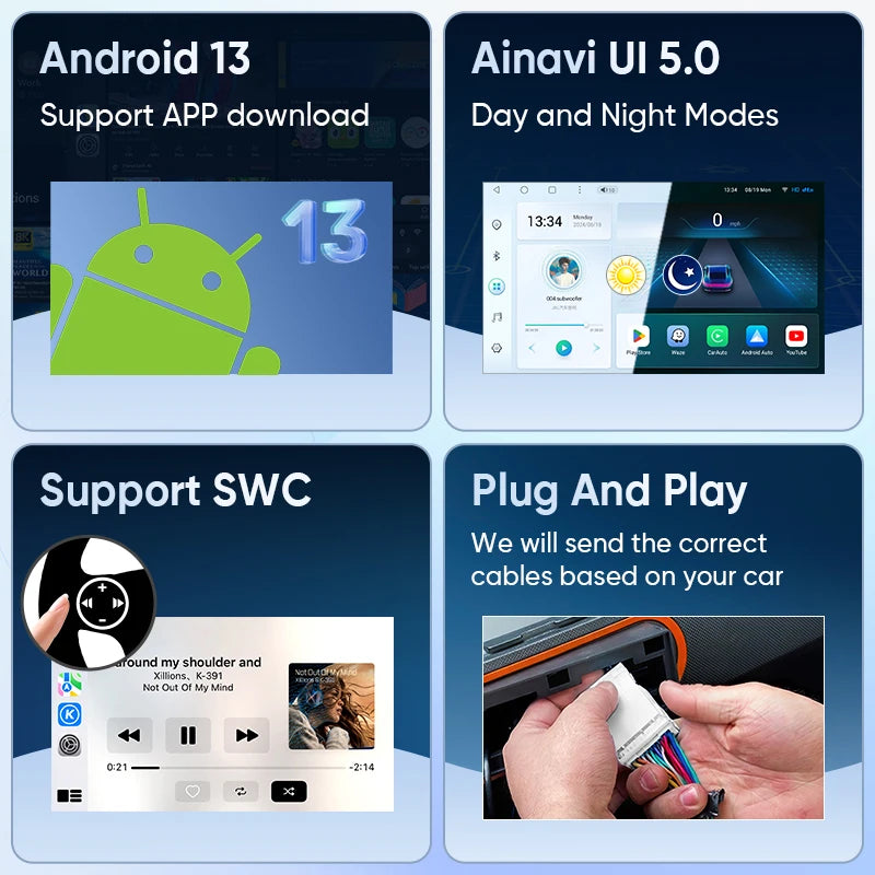 Ainavi autoradio pour Volkswagen VW Golf 7 MK7 GTI 2012 2013 -2020 sans fil Carplay Android Auto multimédia GPS 2 Din autoradio MyCarPlay