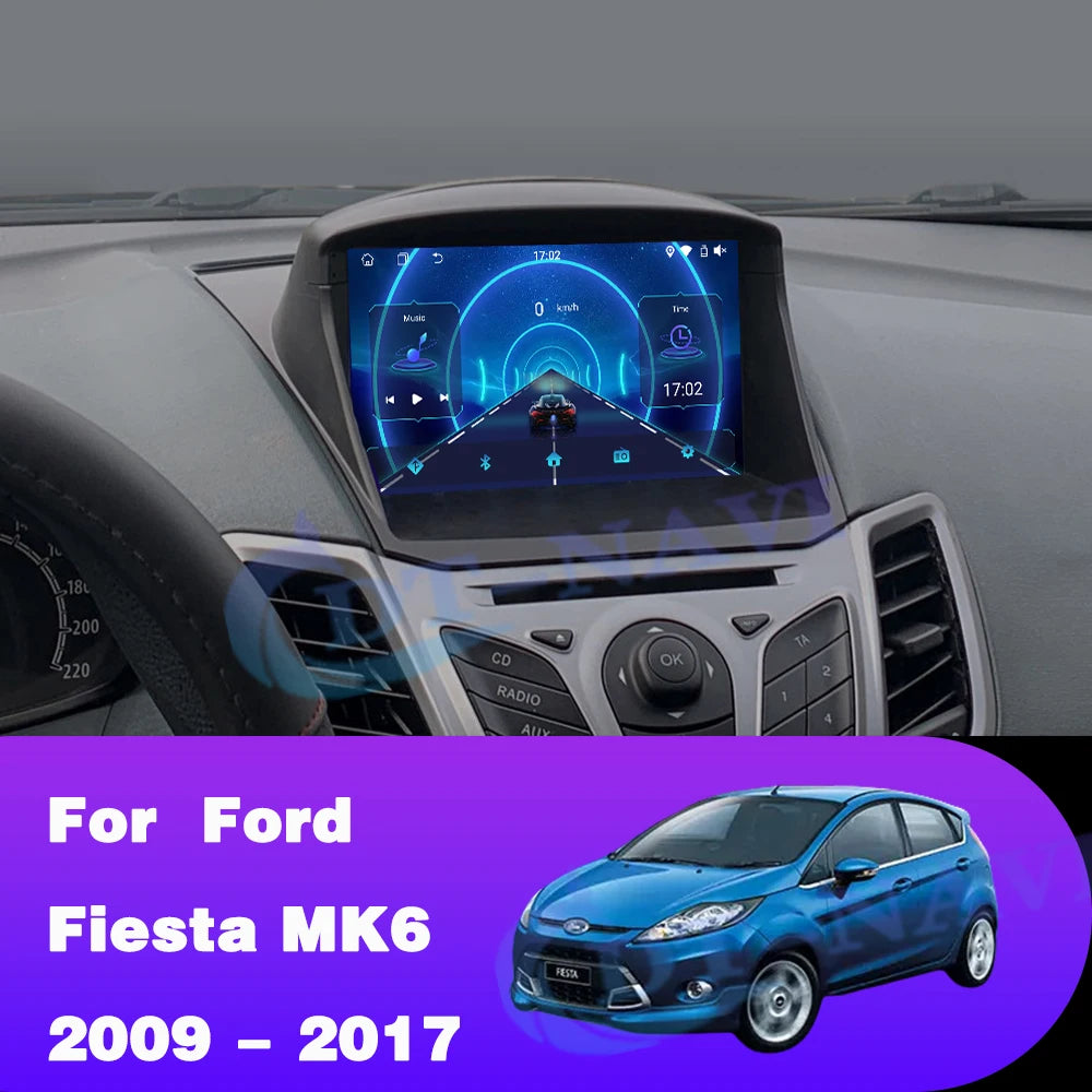 Android 14 pour Ford Fiesta 2009 - 2017 autoradio multimédia lecteur vidéo Navigation GPS sans fil Carplay WIFI 4G NO 2din dsp bt MyCarPlay