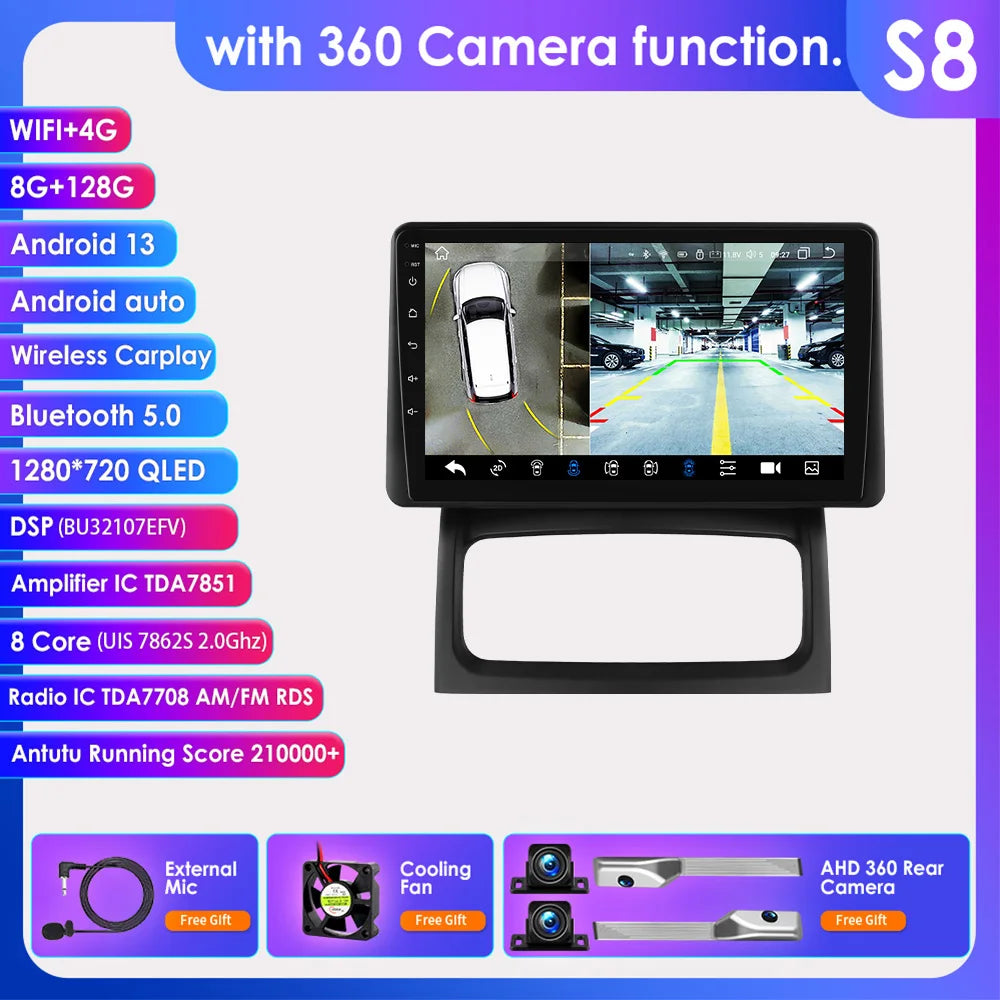 Hizpo-Autoradio Android, Navigation GPS, CarPlay, Stéréo, Unité principale, RDS, 4G, Limitation de l'autoradio, 2 Din, Renault Clio 2, 2000 - 2012 MyCarPlay