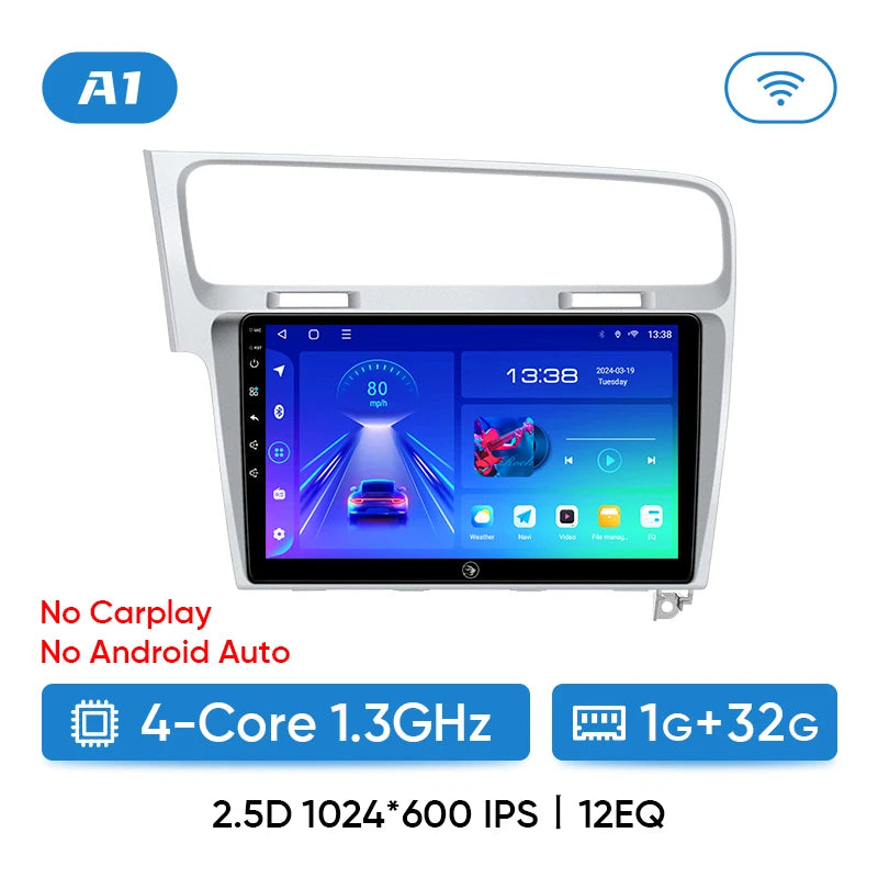 Ainavi autoradio pour Volkswagen VW Golf 7 MK7 GTI 2012 2013 -2020 sans fil Carplay Android Auto multimédia GPS 2 Din autoradio MyCarPlay