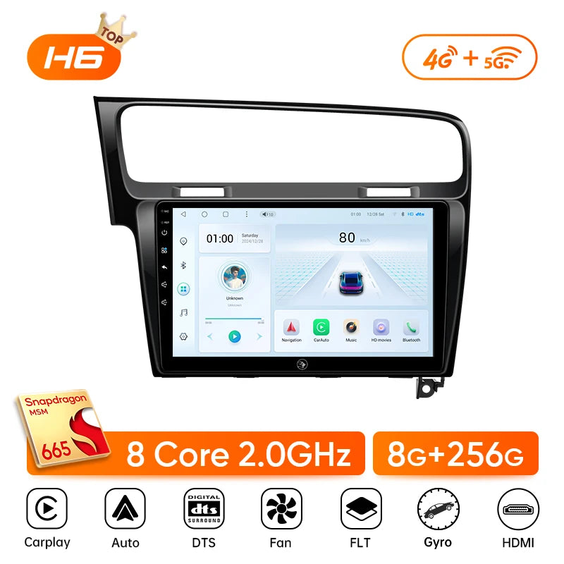 Ainavi autoradio pour Volkswagen VW Golf 7 MK7 GTI 2012 2013 -2020 sans fil Carplay Android Auto multimédia GPS 2 Din autoradio MyCarPlay