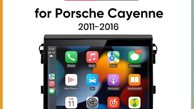 Junsun-Autoradio Android sans fil avec écran tactile, CarPlay, 8 cœurs, 4G, WiFi, GPS, autoradio pour Porsche, Broderie, 12.3 '', 2011-2016 MyCarPlay