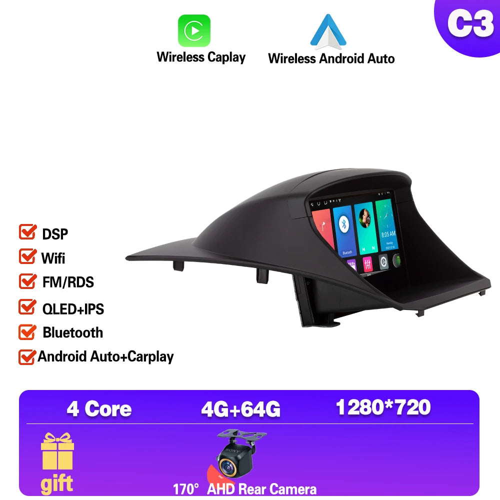 Android 14 pour Ford Fiesta 2009 - 2017 autoradio multimédia lecteur vidéo Navigation GPS sans fil Carplay WIFI 4G NO 2din dsp bt MyCarPlay