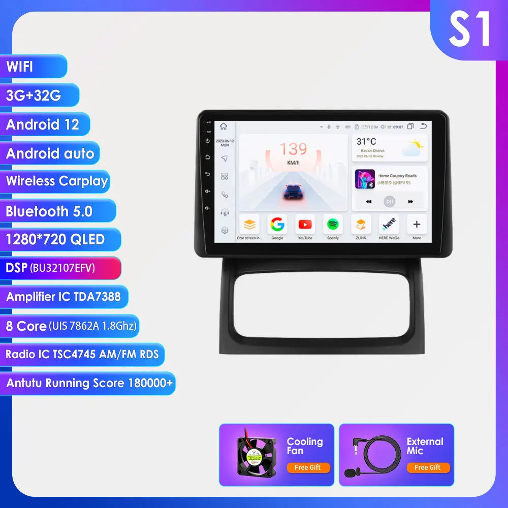 Hizpo-Autoradio Android, Navigation GPS, CarPlay, Stéréo, Unité principale, RDS, 4G, Limitation de l'autoradio, 2 Din, Renault Clio 2, 2000 - 2012 MyCarPlay