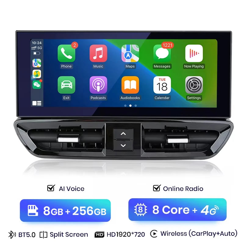 Junsun-Autoradio Android sans fil avec écran tactile, CarPlay, 8 cœurs, 4G, WiFi, GPS, autoradio pour Porsche, Broderie, 12.3 '', 2011-2016 MyCarPlay