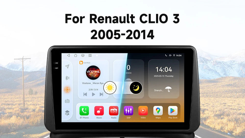 Hizpo Car Radio Autoradio for Renault Clio 3 2005 2006 2007-2014 Multimedia Player Wireless CarPlay Android Auto Stereo GPS 4G MyCarPlay