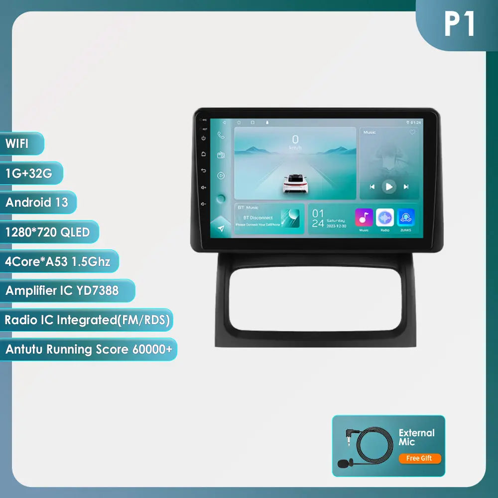 Hizpo-Autoradio Android, Navigation GPS, CarPlay, Stéréo, Unité principale, RDS, 4G, Limitation de l'autoradio, 2 Din, Renault Clio 2, 2000 - 2012 MyCarPlay