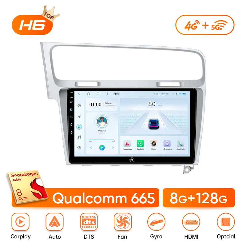 Ainavi autoradio pour Volkswagen VW Golf 7 MK7 GTI 2012 2013 -2020 sans fil Carplay Android Auto multimédia GPS 2 Din autoradio MyCarPlay