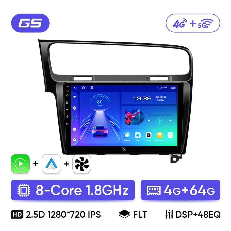 Ainavi autoradio pour Volkswagen VW Golf 7 MK7 GTI 2012 2013 -2020 sans fil Carplay Android Auto multimédia GPS 2 Din autoradio MyCarPlay