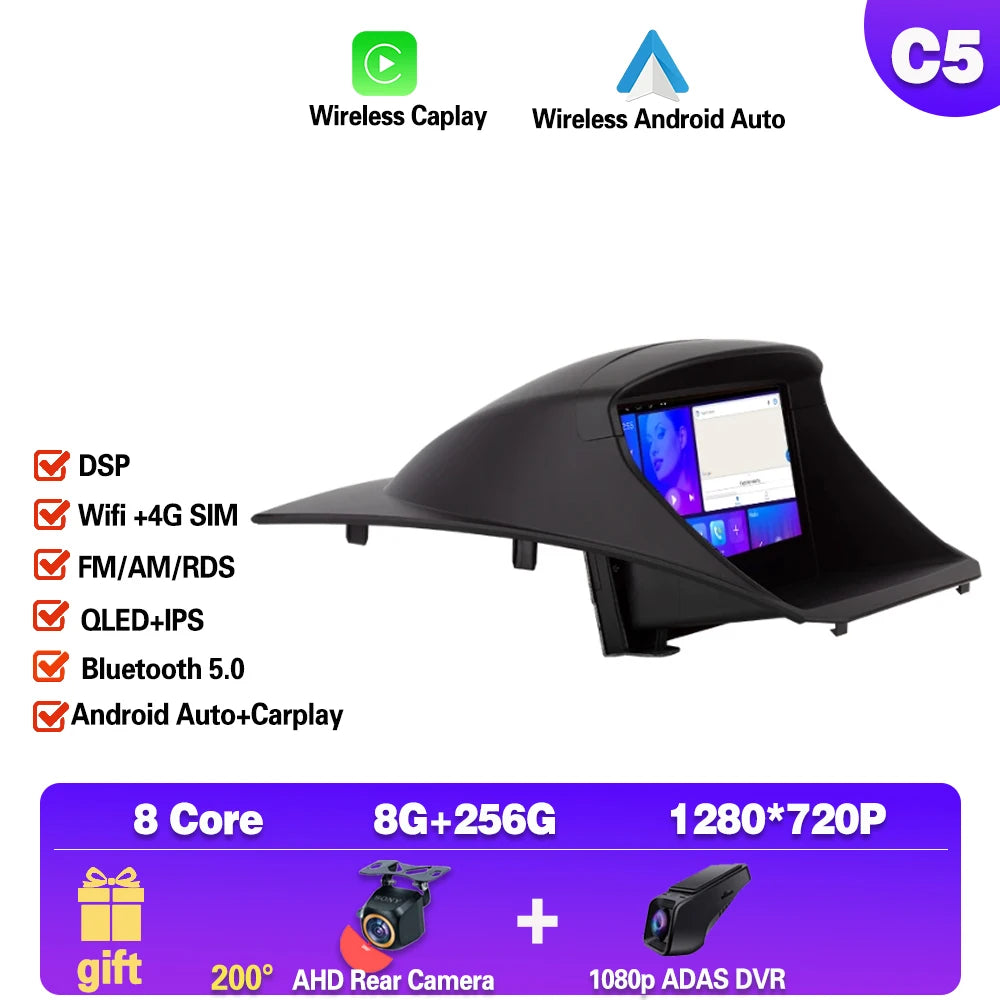 Android 14 pour Ford Fiesta 2009 - 2017 autoradio multimédia lecteur vidéo Navigation GPS sans fil Carplay WIFI 4G NO 2din dsp bt MyCarPlay