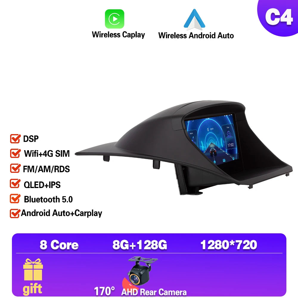 Android 14 pour Ford Fiesta 2009 - 2017 autoradio multimédia lecteur vidéo Navigation GPS sans fil Carplay WIFI 4G NO 2din dsp bt MyCarPlay