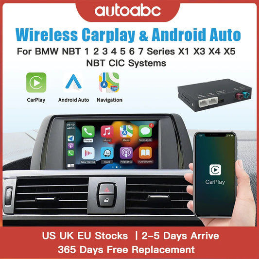 Wireless CarPlay for BMW NBT System 1 2 3 4 5 6 7 Series X1 X3 X4 X5 X6 MINI F56 F15 F16 F25 F26 F48 F01 F10 F22 F20 F30 F32 ，Prend en charge les caméras OEM et après-vente, Airplay et la mise en miroir MyCarPlay