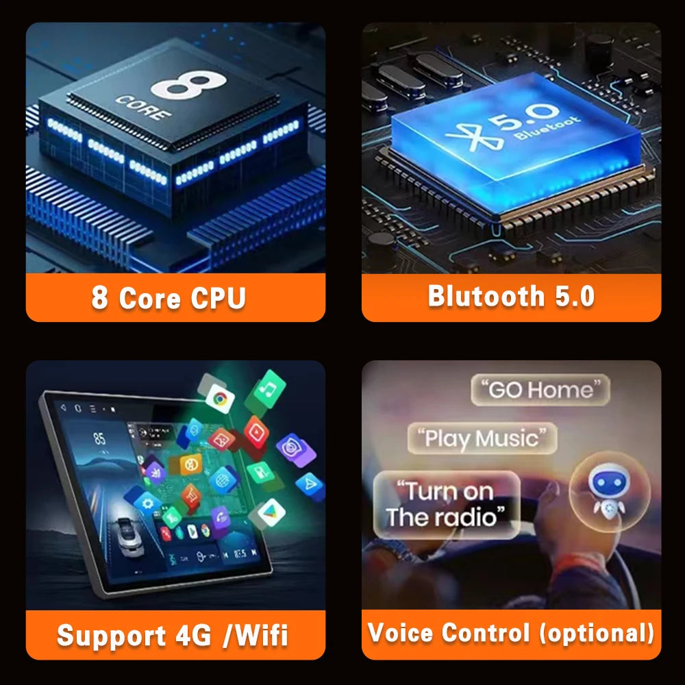 Android 14 pour Ford Fiesta 2009 - 2017 autoradio multimédia lecteur vidéo Navigation GPS sans fil Carplay WIFI 4G NO 2din dsp bt MyCarPlay