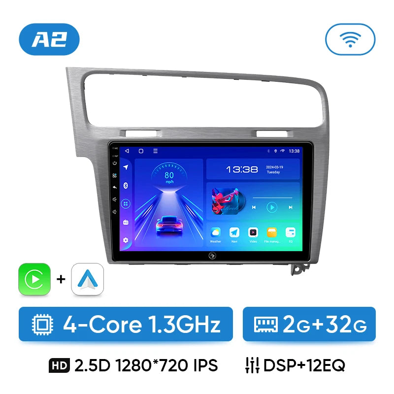 Ainavi autoradio pour Volkswagen VW Golf 7 MK7 GTI 2012 2013 -2020 sans fil Carplay Android Auto multimédia GPS 2 Din autoradio MyCarPlay