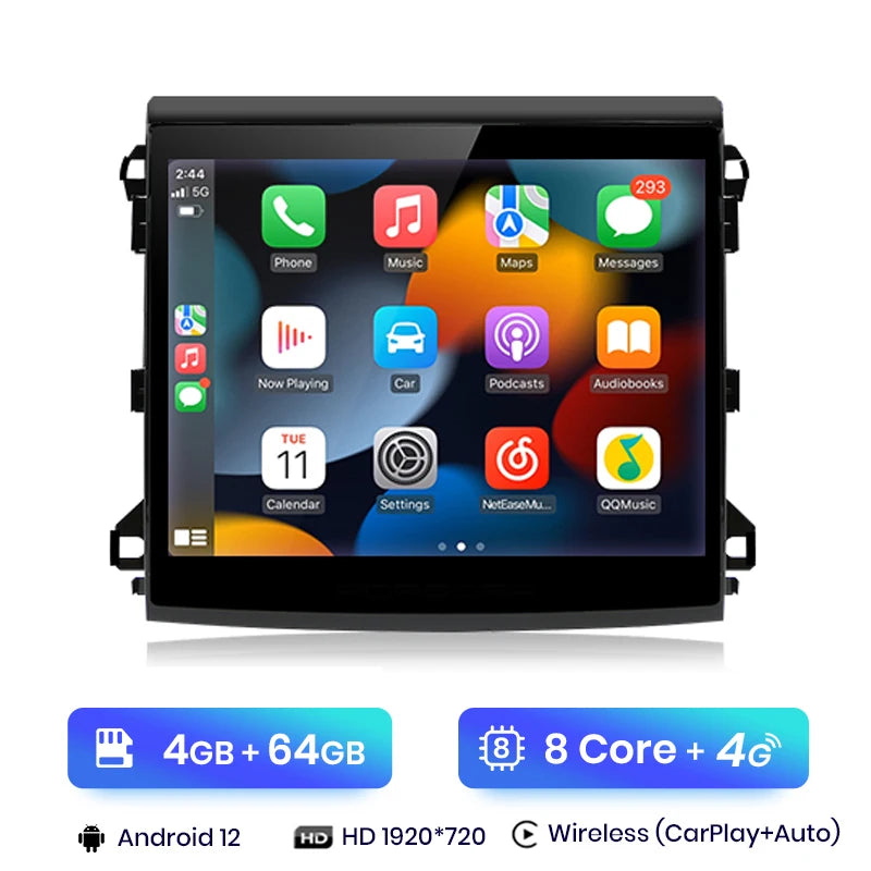 Junsun-Autoradio Android sans fil avec écran tactile, CarPlay, 8 cœurs, 4G, WiFi, GPS, autoradio pour Porsche, Broderie, 12.3 '', 2011-2016 MyCarPlay