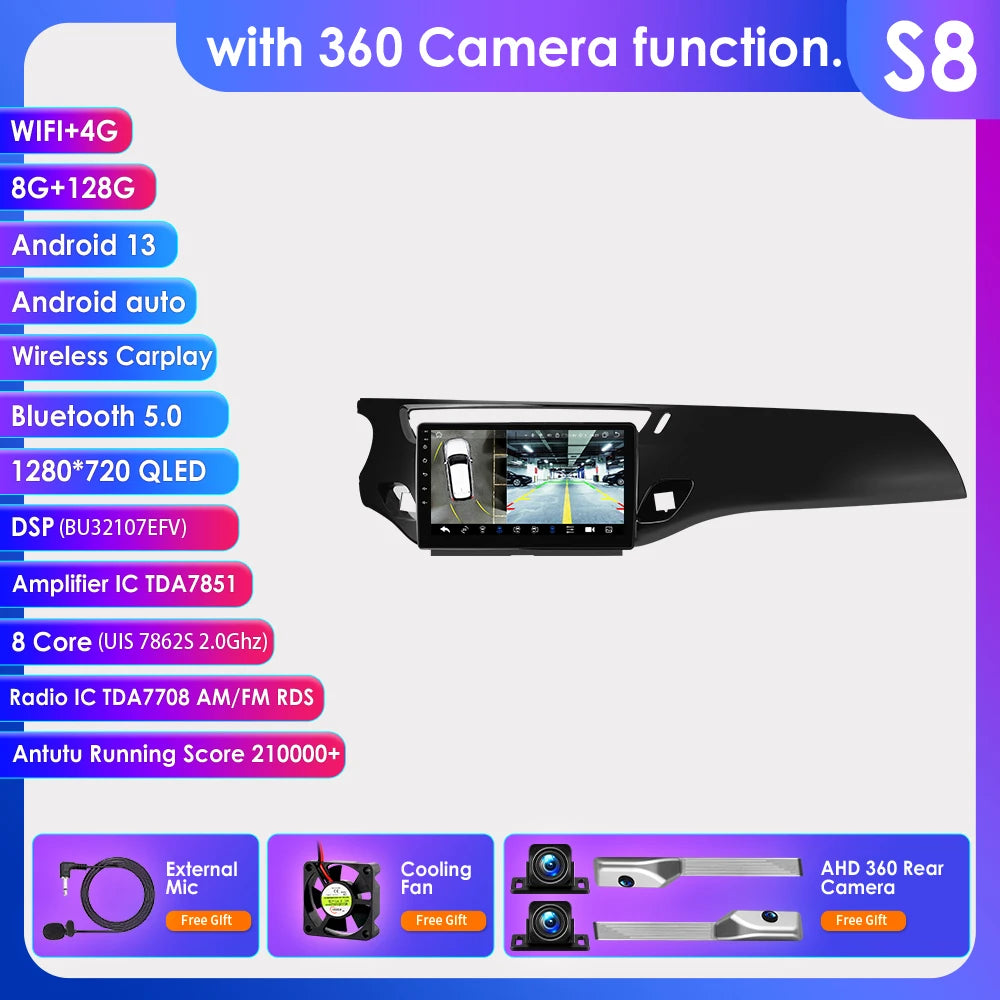 Hizpo 2 Din autoradio pour citroën C3 DS3 2010-2016 lecteur multimédia Audio CarPlay Android Auto GPS BT WIFI FM RDS Autoradio AI MyCarPlay