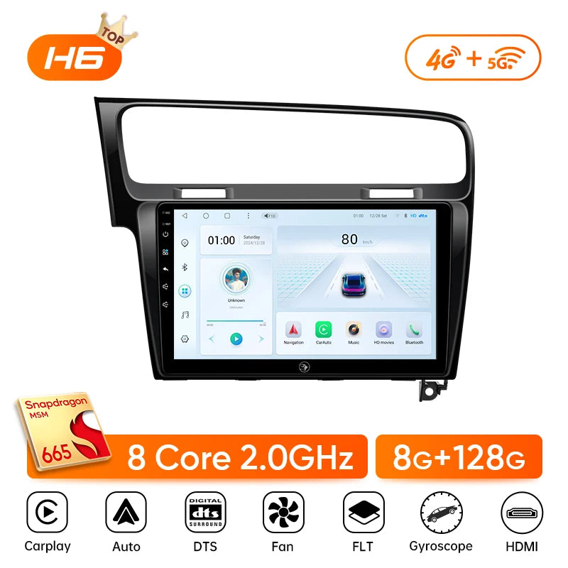 Ainavi autoradio pour Volkswagen VW Golf 7 MK7 GTI 2012 2013 -2020 sans fil Carplay Android Auto multimédia GPS 2 Din autoradio MyCarPlay