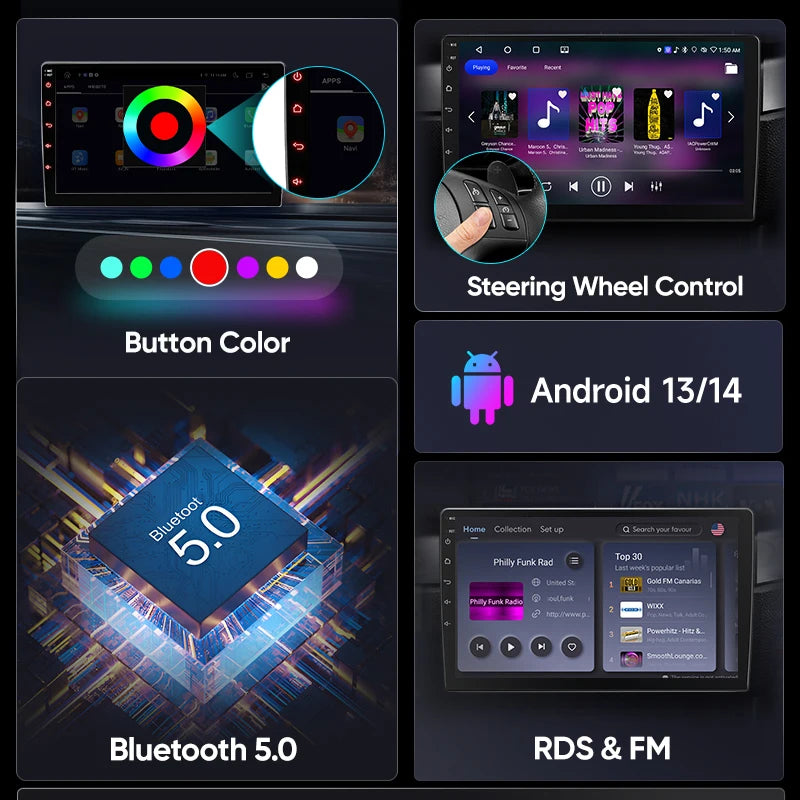AWESAFE-Autoradio CarPlay sans fil pour Apple, Android 13, taxable 500, Abarth 2007, 2008, 2009-2015, écran de limitation, stéréo, GPS MyCarPlay
