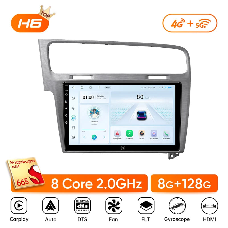 Ainavi autoradio pour Volkswagen VW Golf 7 MK7 GTI 2012 2013 -2020 sans fil Carplay Android Auto multimédia GPS 2 Din autoradio MyCarPlay