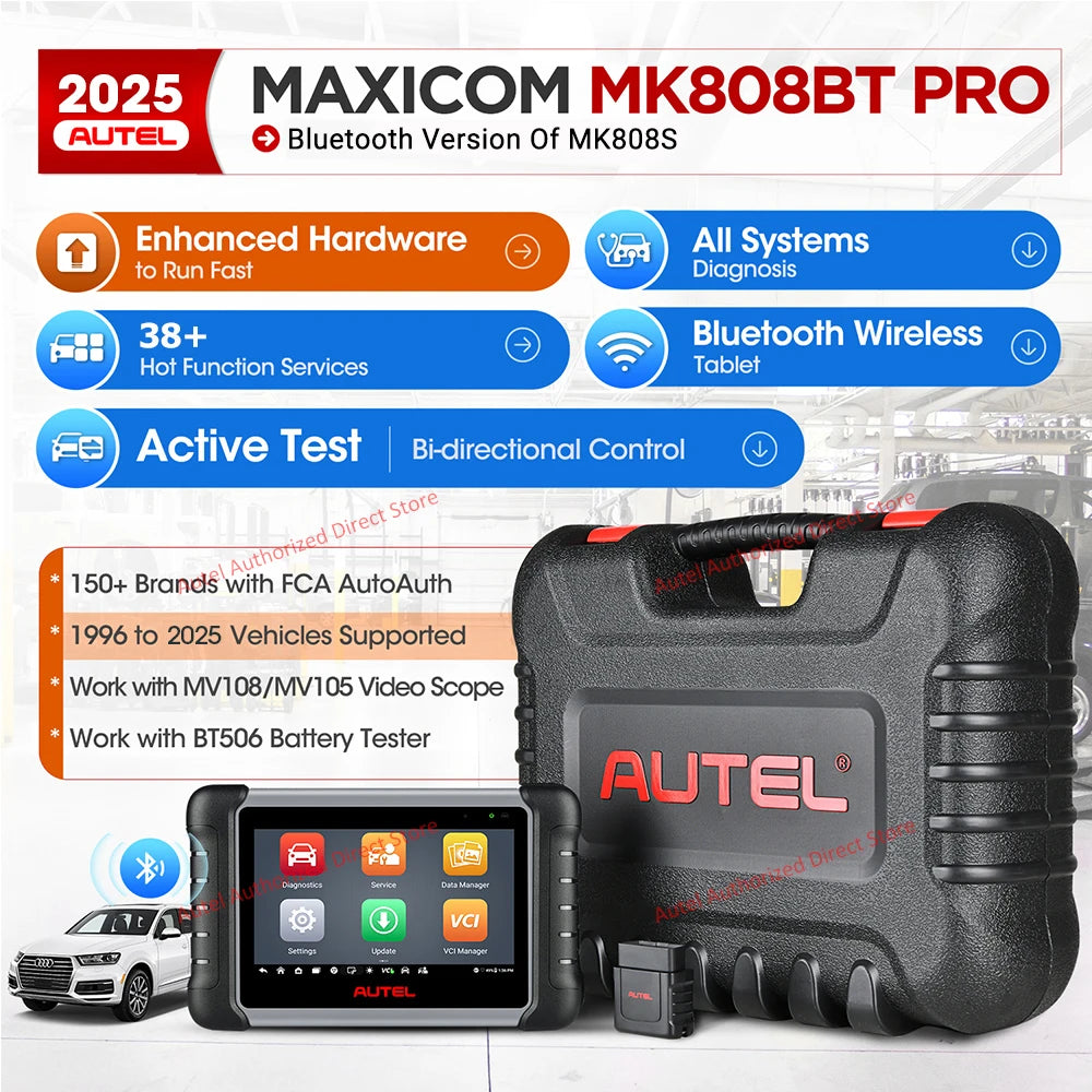 Autel MaxiCOM MK808BT PRO OBD2 Scanner outil de Diagnostic de voiture Bluetooth Scanner automobile lecteur de Code OBD2 PK MK808KBT MK808S MyCarPlay