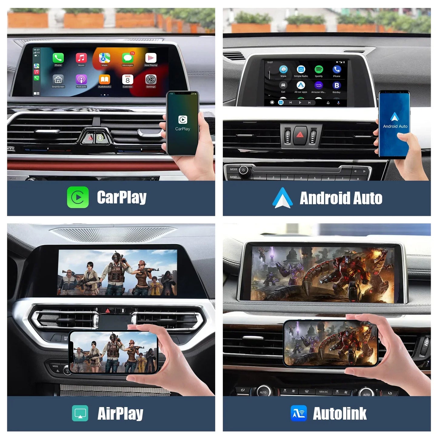 Wireless CarPlay for BMW NBT System 1 2 3 4 5 6 7 Series X1 X3 X4 X5 X6 MINI F56 F15 F16 F25 F26 F48 F01 F10 F22 F20 F30 F32 ，Prend en charge les caméras OEM et après-vente, Airplay et la mise en miroir MyCarPlay