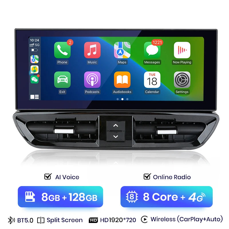 Junsun-Autoradio Android sans fil avec écran tactile, CarPlay, 8 cœurs, 4G, WiFi, GPS, autoradio pour Porsche, Broderie, 12.3 '', 2011-2016 MyCarPlay